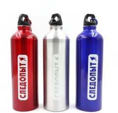 Бутылка питьевая Следопыт, алюм., с карабином, 750 мл/60/