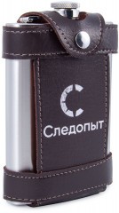 Фляжка «Следопыт - Flage» в кож. чехле с тиснением, 260 мл, цв. корич/100/