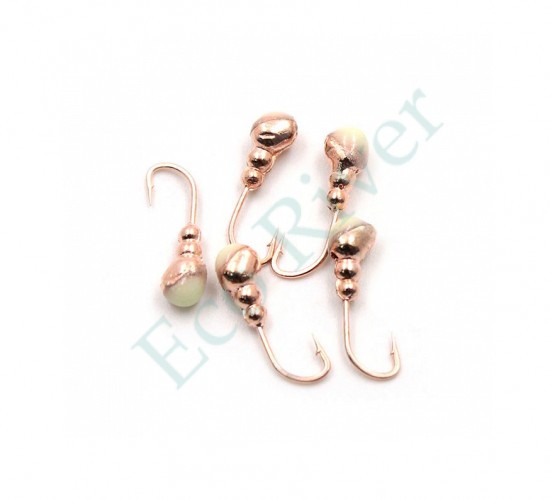 Мормышка Яман муравей с отв.,цв.COPPER PLATED, с фосф. пяткой, d 4, вес 0,6 г (уп. 5 шт.)