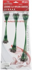 Набор поводков стальных Namazu Leader 1х7 Nylon Coated Green, L-15/20/25 см, test- 7 кг (по 20 шт.)/