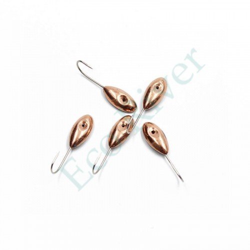 Мормышка паяная Яман Овсинка с лыской, вес 0,86 г, медь (уп. 5 шт.)