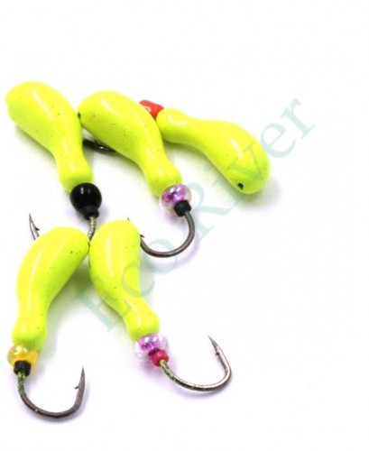 Мормышка литая Яман Мотылек, вес 0,7 гр., кр. Kumho №58, цв. фц. желтый (уп. 5 шт.)