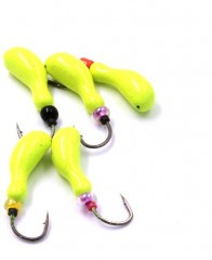 Мормышка литая Яман Мотылек, вес 0,7 гр., кр. Kumho №58, цв. фц. желтый (уп. 5 шт.)