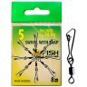 Вертлюг Fish Season с застеж. Hooked №5 28кг 8шт 3003-05F