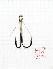 Крючок KOI WEEDLESS DOUBLE HOOK, размер 1/0 (INT), цвет BN, двойник незацепляйка (5 шт.)/20/
