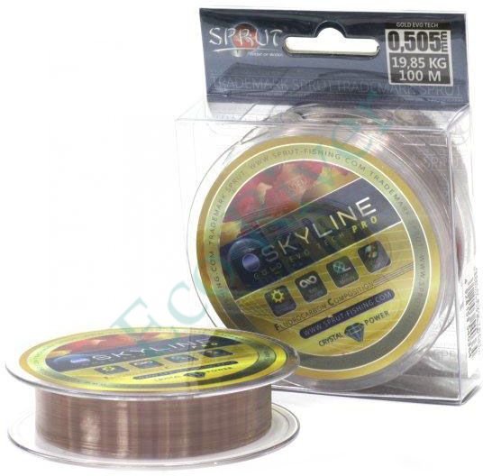 Леска Sprut Skyline Fluorocarbon Composition EvoTech PRO gold 0.285 100м