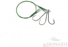 Поводок стальной Namazu Leader 1х7 Nylon Coated Green, d-0,42 мм, L-30 см, с одинарным крючком 92247