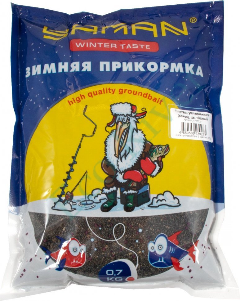 Прикормка Yaman Winter Taste Плотва зимняя увлажненная (кокос), цв. чёрный, 700 г/20/