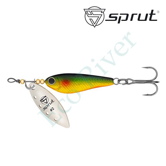 Блесна Sprut Alpina Long Spinner №2 9г/GGR