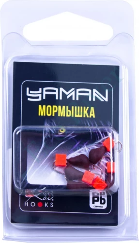 Мормышка безнасад. Яман Муравей с ушком матовый шоколад, вес 0,8 г, ядрен. кубик красный(уп.5 шт)