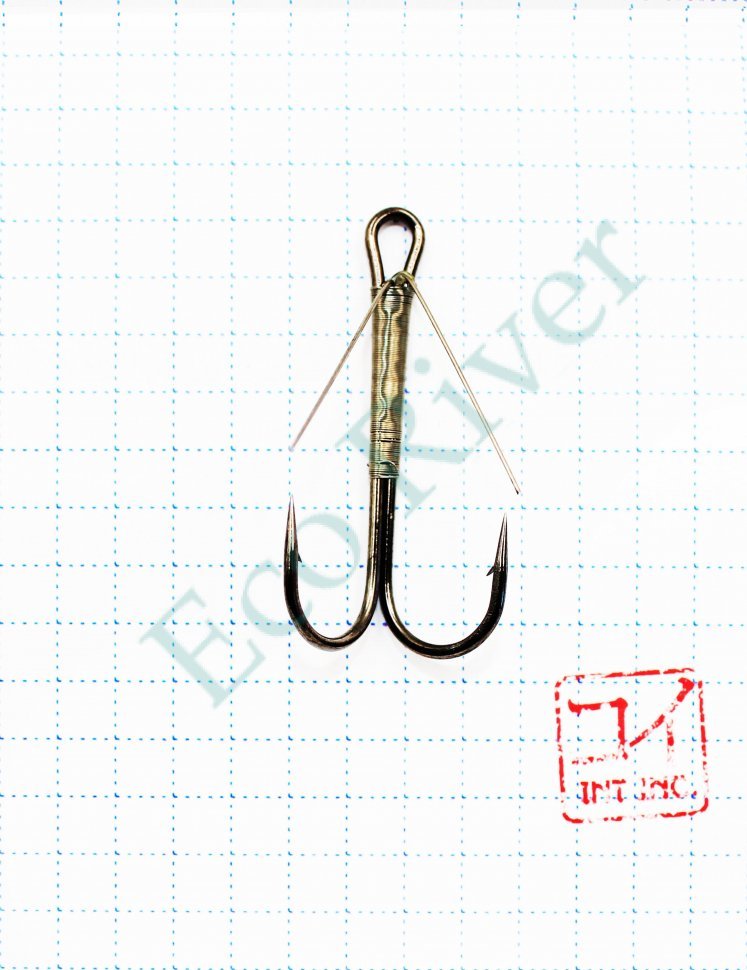 Крючок KOI WEEDLESS DOUBLE HOOK, размер 1 (INT), цвет BN, двойник незацепляйка (5 шт.)/20/
