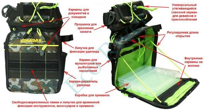 Сумка Kosadaka набедрен. со стаканом д/спиннинга и коробкой MTBP-M09CM