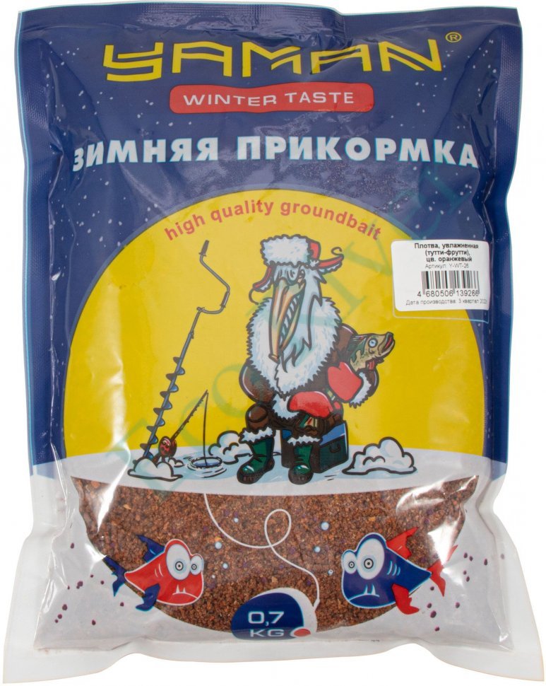 Прикормка Yaman Winter Taste Плотва зимняя увлажненная (тутти-фрутти), цв. оранжевый, 700 г/20/