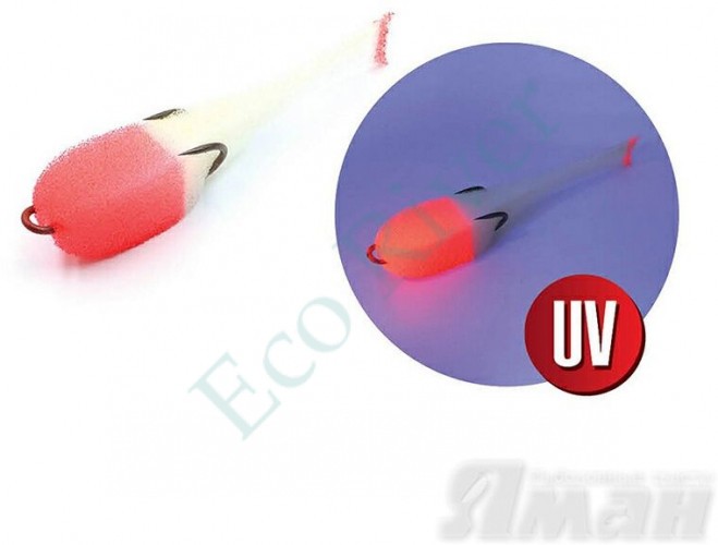 Поролоновая рыбка Yaman на двойнике, р. 125 мм, цвет 15 UV (5 шт.)