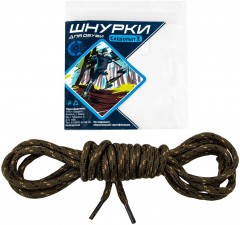 Шнурки для обуви   Следопыт   круглые, цв. беж/коричн/болотный, диам. 4 мм., дл. 130 см/100/