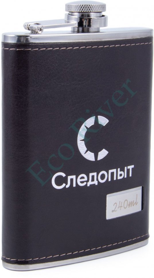 Фляжка «Следопыт - Browny» в кож. оплете, 240 мл, цв. корич./100/