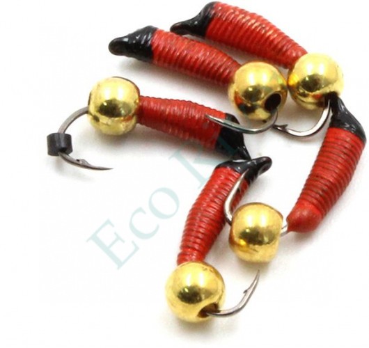 Мормышка вольф. безнасадочная Яман Ручейник №3, d-1.5 мм, L-8.5 мм, вес 0,60 гр.,латунный шар, цв