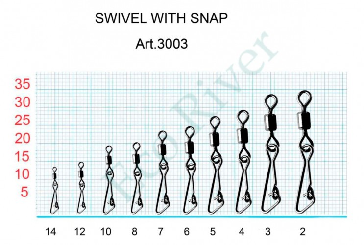 Вертлюг Fish Season с застеж. Hooked №8 12кг 9шт 3003-08F