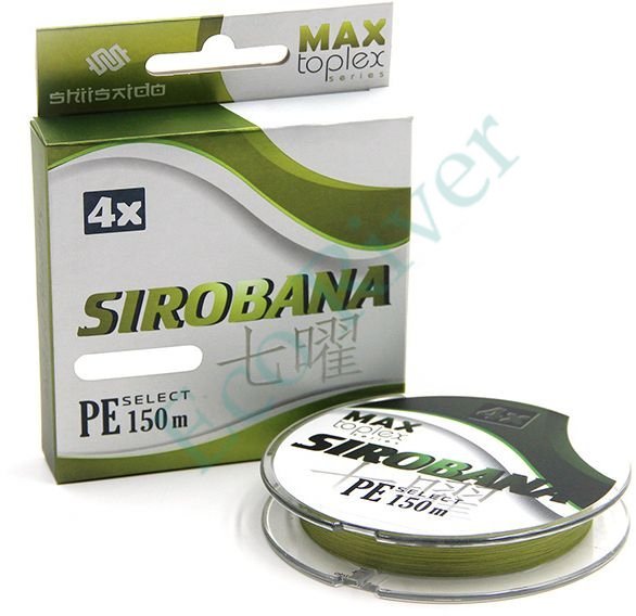Шнур плетеный Shii Saido Sirobana 4X, L-150 м, d-0,128 мм, test-4,53 кг, olive/10/100/