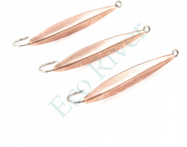 Блесна вертикальная Яман Отличная,размер 40 мм, вес 3 г, цвет медь (уп.3 шт.)/150/