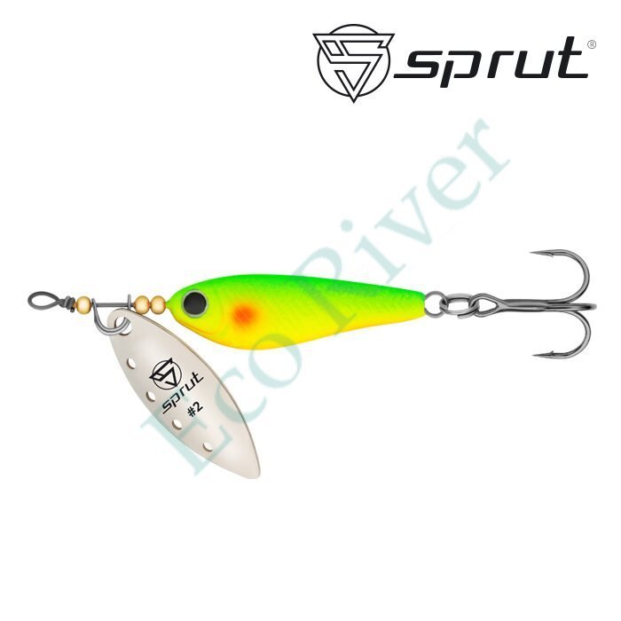 Блесна Sprut Alpina Long Spinner №2 9г/LGR