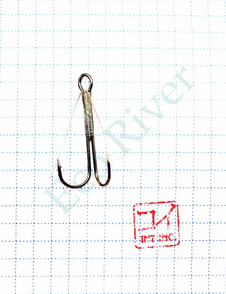 Крючок KOI WEEDLESS DOUBLE HOOK, размер 4 (INT), цвет BN, двойник незацепляйка (5 шт.)/20/