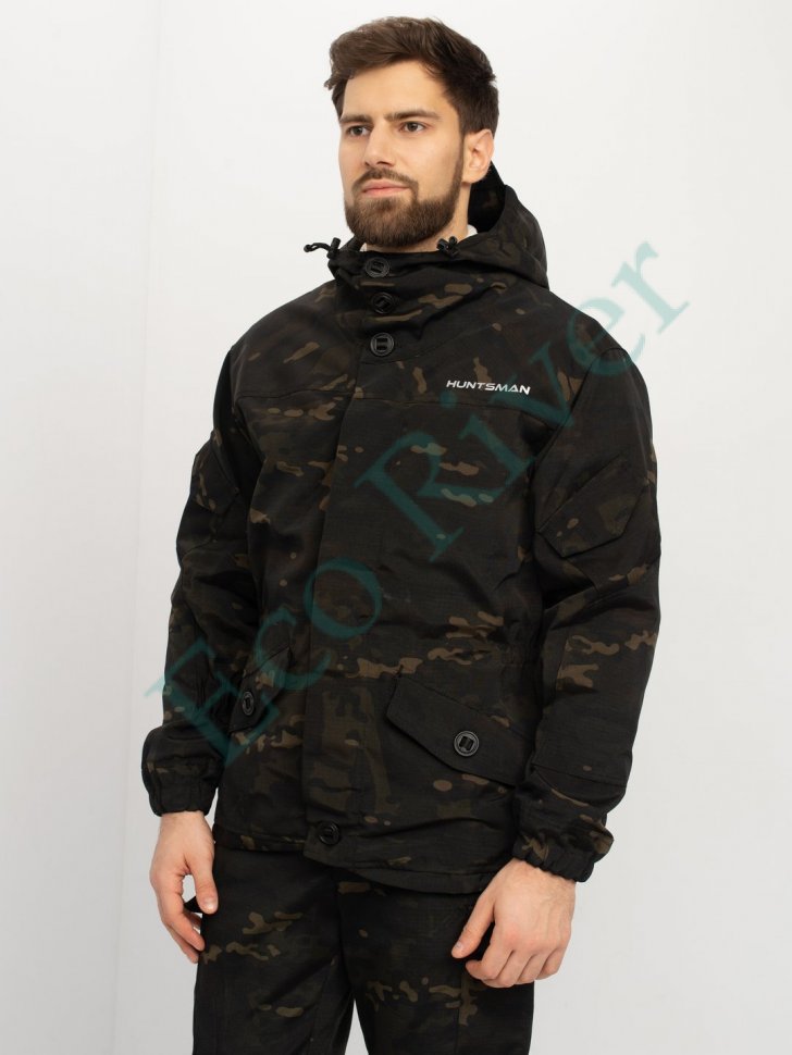 Костюм Горка-3 черный тк. смесовая рип-стоп р.60-62/182-188 (Huntsman)