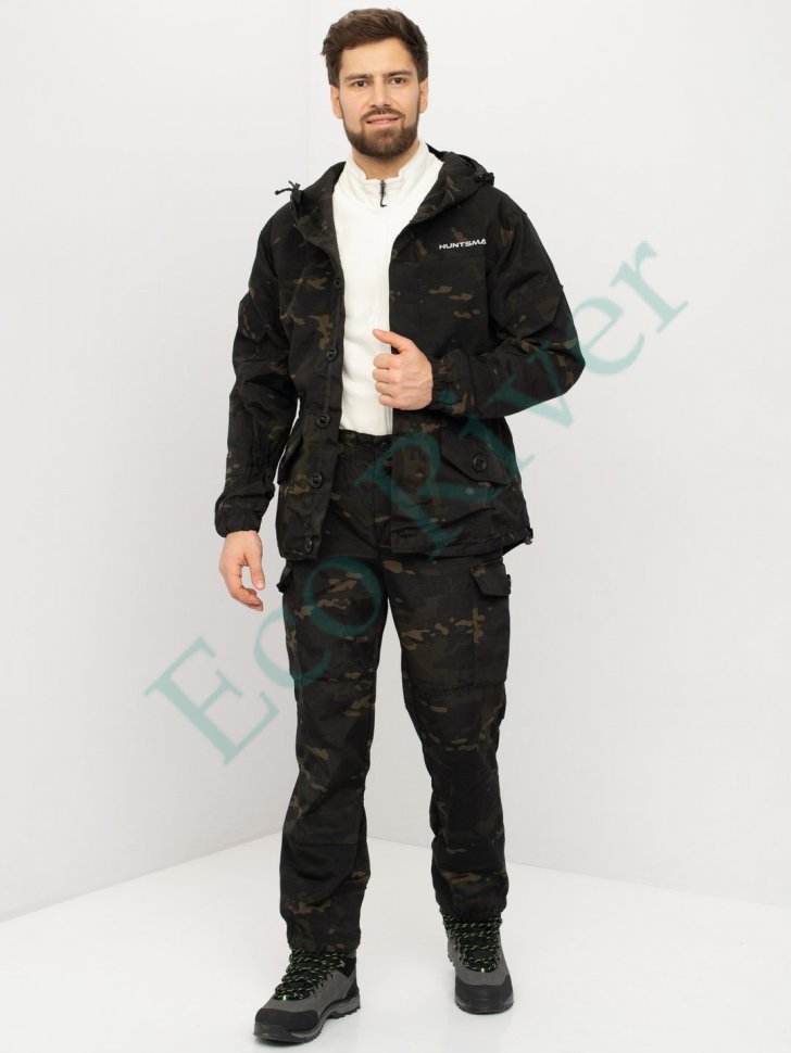 Костюм Горка-3 черный тк. смесовая рип-стоп р.60-62/182-188 (Huntsman)