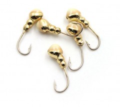 Мормышка Яман муравей с отв.,цв.GOLD PLATED, с фосф. пяткой, d 3, вес 0,3 г (уп. 5 шт.)