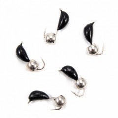 Мормышка безнасад. Яман Банан черный, d-3,5 мм, вес 0,7 г, шарик никелированный (уп. 5 шт.)