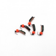 Мормышка вольф. безнасадочная Яман Столбик №3, d-2 мм, L-7 мм, вес 0,46 гр., фц. красный шар, цв.